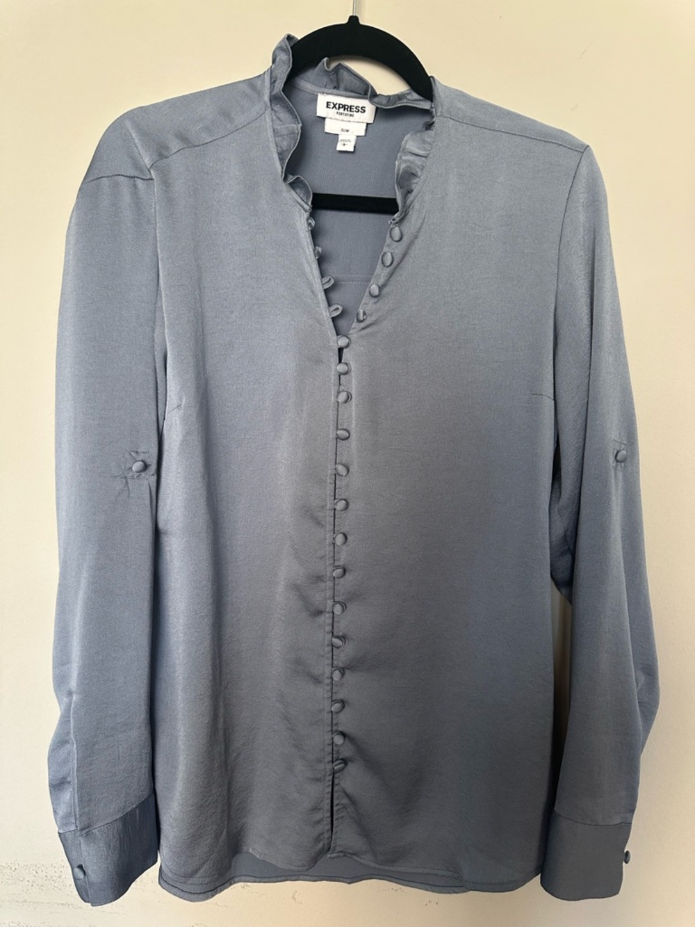 Express Light Blue Slim Portofino Shirt
